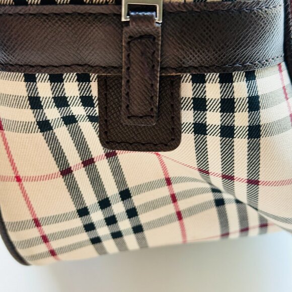3601 BURBERRY VINTAGE BAG BURBERRY CANVAS LEATHER NOVA CHECK LOGO TOTE BAG - Picture 10 of 14